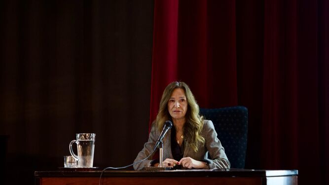 Teresa Jiménez-Becerril, en un momento de su intervención.