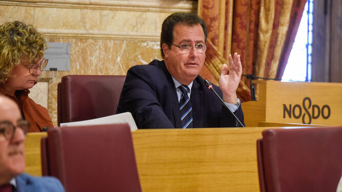 El concejal Juan Carlos Cabrera (PSOE) reclamó que se aplique el Plan Respira, en el Pleno de este miércoles.