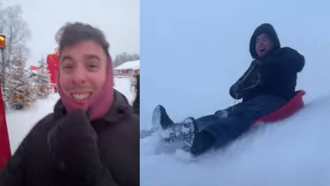 La reacción viral de un cordobés al viajar al Polo Norte para conocer la nieve por primera vez
