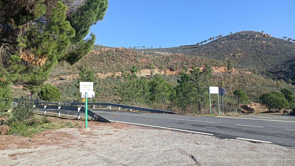 Punto de partida de la ruta. A 2,5 km en la carretera entre Nerva y La Granada de Riotinto