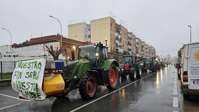 Tractorada en el municipio sevillano de Castilleja de la Cuesta