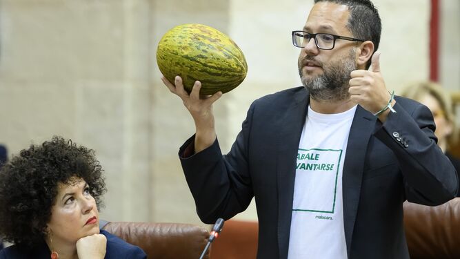 José Ignacio García esta mañana en el pleno del Parlamento de Andalucía.