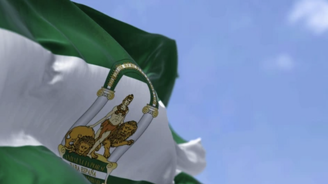 Imagen de archivo de la bandera de Andalucía