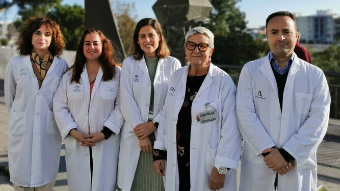 Los responsables de las Comisiones de Docencia junto a la directora gerente del Área de Gestión Sanitaria Sur de Sevilla, Rocío del Castillo.