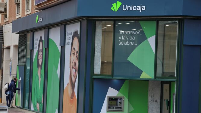 Una sucursal de Unicaja de Málaga capital.