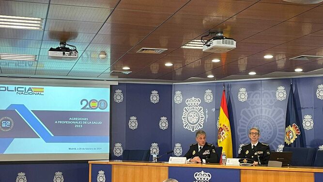 Presentación del balance de la Policía Nacional, ayer en Madrid.