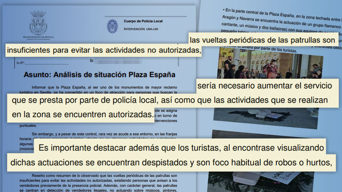 La vigilancia de la Plaza de España es "insuficiente y sin unidad de criterios"