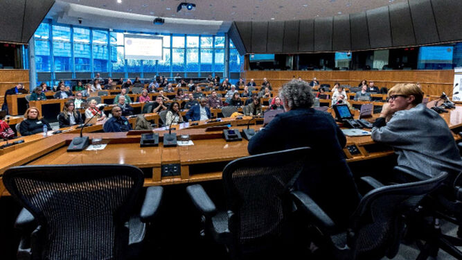 La sesión del Parlamento Europeo en el que la empresa sevillana fue protagonista.