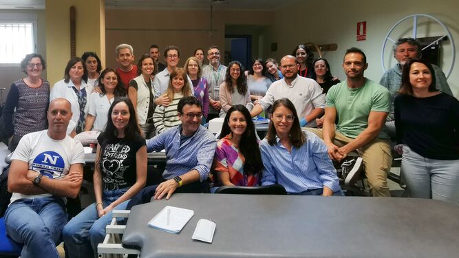 Algunos de los participantes en la actividad formativa en el Área de Gestión Sanitaria Sur de Sevilla.