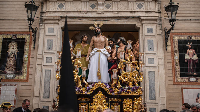 El misterio de Jesús Despojado saliendo a la calle el pasado Domingo de Ramos