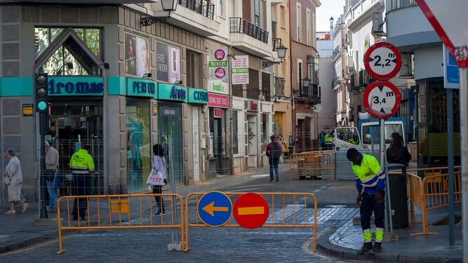 Corte de tráfico por las obras de la calle Zaragoza