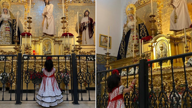 Imágenes de la niña rezando en San Gonzalo