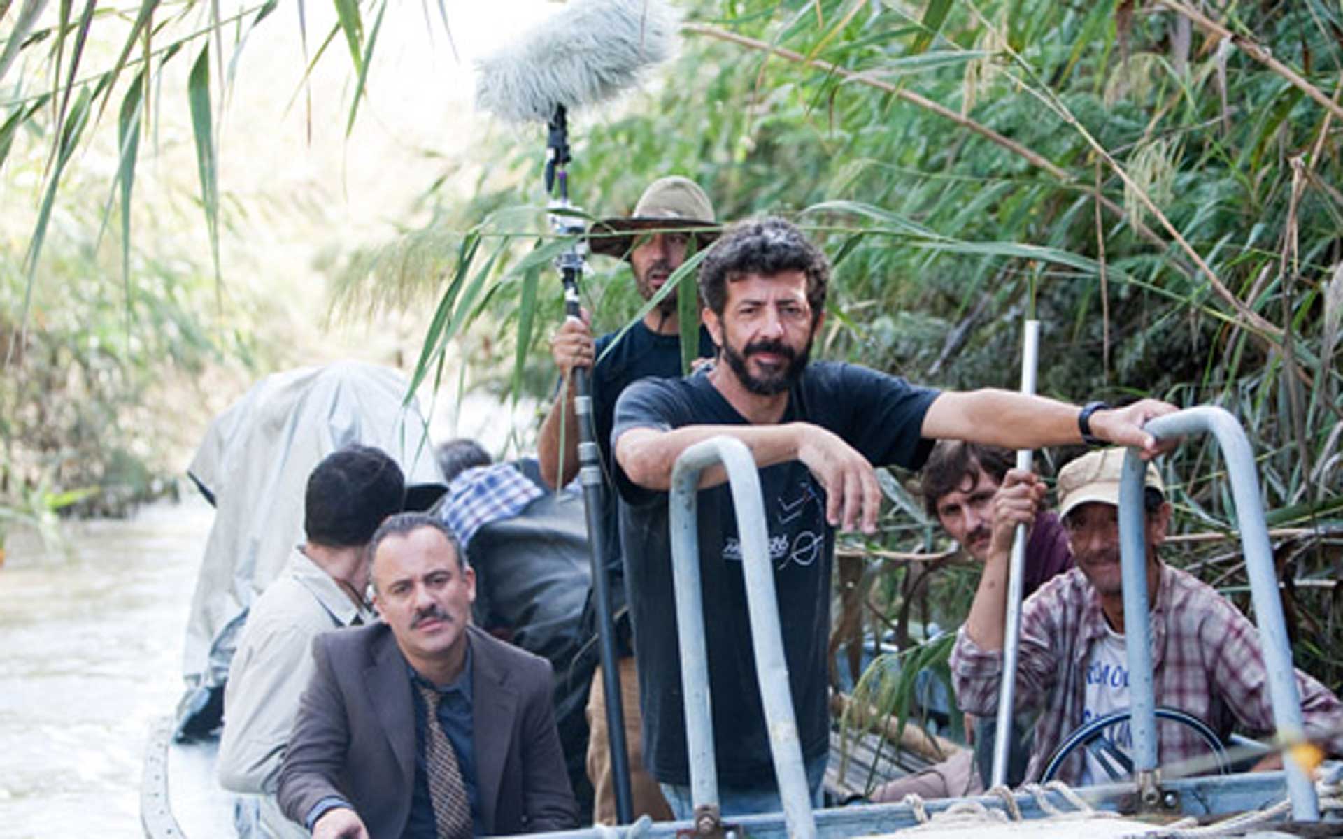 Alberto Rodríguez durante el rodaje en el Río Guadalquivir de la película Isla Mínima